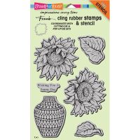 Stampendous - Sunny Vase Stamps with FREE Stencil