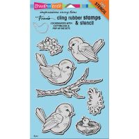 Stampendous - Spring Tweets Stamp Set with FREE STENCIL