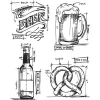 Tim Holtz Stampers Anonymous - Beer Blueprint Stamp Set