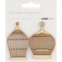 Kaisercraft - Small Birdcages Wooden Flourishes