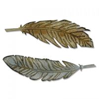 Tim Holtz Sizzix -  RETIRED Feather Duo BigZ Die and Embossing Folder