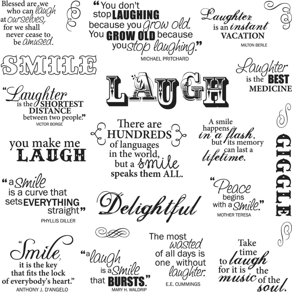 Fiskars Laugh With Me Quotes Stamp Set