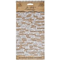 Autocollants Mots Tim Holtz Idea-Ology Chitchat - Vintage - Carton Mat Noir Et Blanc