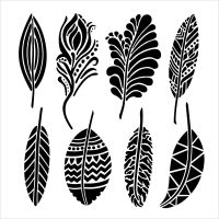 The Crafters Workshop - Mini Fancy Feathers Stencil