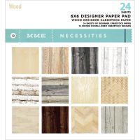 My Minds Eye Necessities -  6x6 designer paper pad Wood with BONUS Dots and Brads