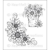 Heartfelt Creations - Sunflower Bouquet Precut Stamp Set  ^