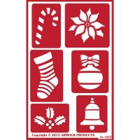 Armor Products - Christmas 2 Over-n-Over Reusable Glass Etching Stencil