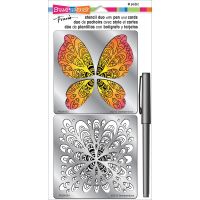 Stampendous - Fran's Stencil Duo with Pen and Cards -Butterfly