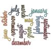 Tim Holtz Alterations - Calendar Words - Script  -