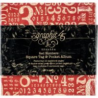 Graphic 45 - Staples Tag and Pocket Album:  Red Numbers