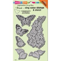 Stampendous - Lilac Stamp Set With FREE STENCIL