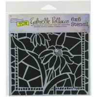 The Crafters Workshop - Mini Stained Glass Daisies Stencil by Gabrielle Pollacco  ^