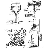 Tim Holtz Stampers Anonymous - Wine Blueprint Stamp Set