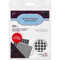 Scrapbook Adhesives/3L - 3D Black Foam Squares Multi Size  ^