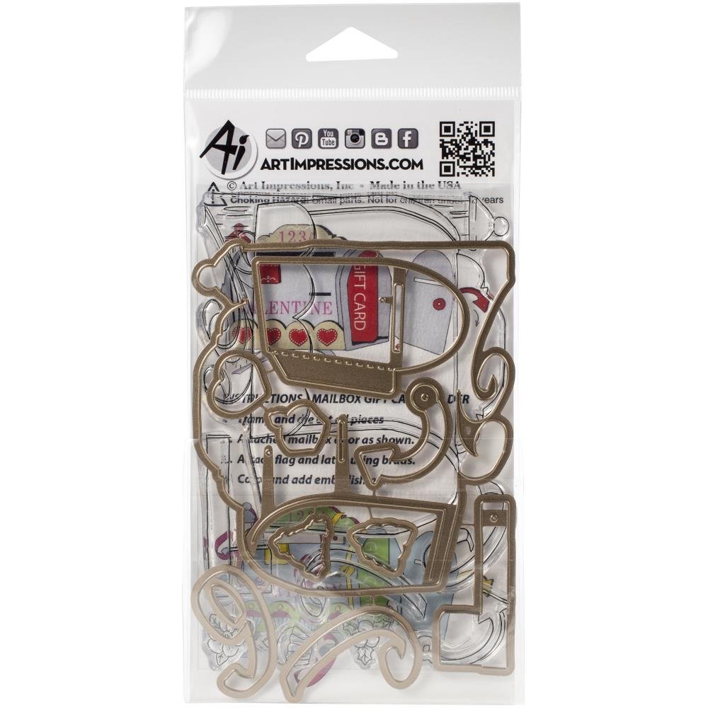 Art Impressions Mailbox Gilt Card Holder Stamps and Dies