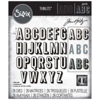 Tim Holtz Sizzix - Alphanumeric Shadow Upper Dies  -