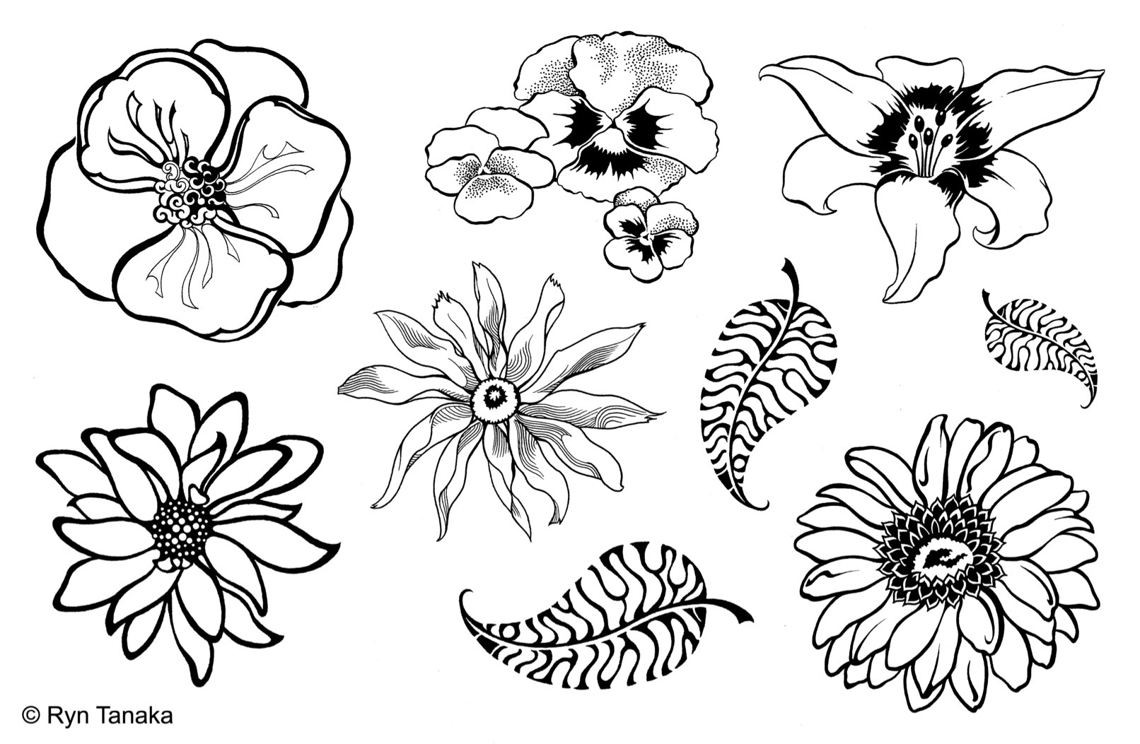 Flower Stamps Leaves Flowers Silicone Stamps Clear Floral Stamps