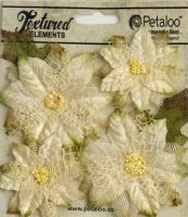 Petaloo Textured Elements - Textured Ivory Poinsettias
