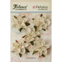 Petaloo Textured Elements - Ivory Burlap Poinsettias