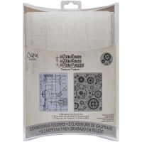 Tim Holtz Alterations - Blueprint & Gears Embossing Folders  -