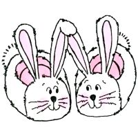 Great Impressions - Bunny Slippers Wooden Stamp