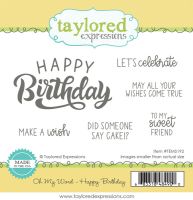 Taylored Expressions - Oh My Word - Happy Birthday Stamp Set  -