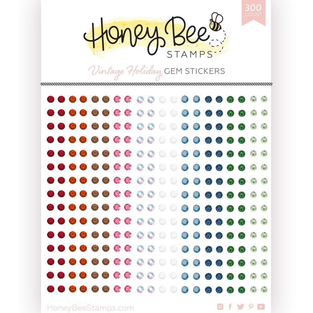 Honey Bee Stamps - Gem Stickers - Vintage Holiday