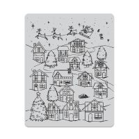 Hero Arts - Winter Village Peek-A-Boo Cling Stamp  -