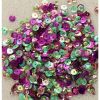 Buttons Galore & More - Lilac Lane - Violet Bloosoms Sequin  -