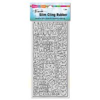 Stampendous - Slim Birthday Words Stamp  -