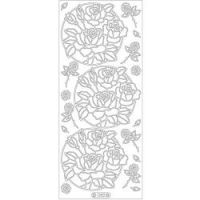 Elizabeth Craft Designs - Peel-Off Stickers ^ (Peel-Offs: Circle of Roses - Silver)