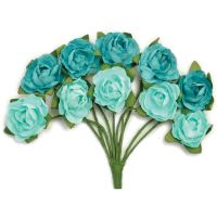 Kaisercraft - Mini Paper Flower Blooms (Colors: Sea Breeze)