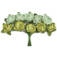 Kaisercraft - Mini Paper Flower Blooms (Colors: Olive)