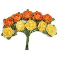 Kaisercraft - Mini Paper Flower Blooms (Colors: Sunset Orange)