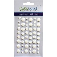 Eyelet Outlet - Sticky Back Enamel Dots  - (Colors: White Glitter)