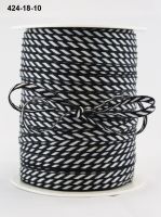 May Arts - 1/8 Inch Solid / Diagonal Stripes Ribbon (Colors: Black)